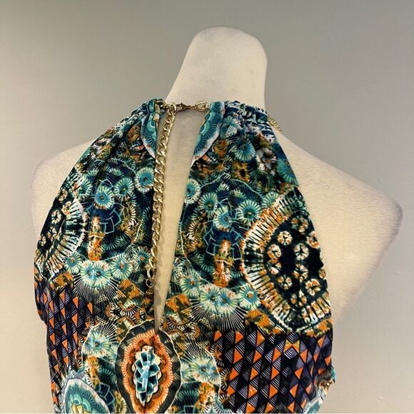 Bisou Bisou Halter Neck Maxi Sleeveless Dress - Multicolor - Picture 7 of 13